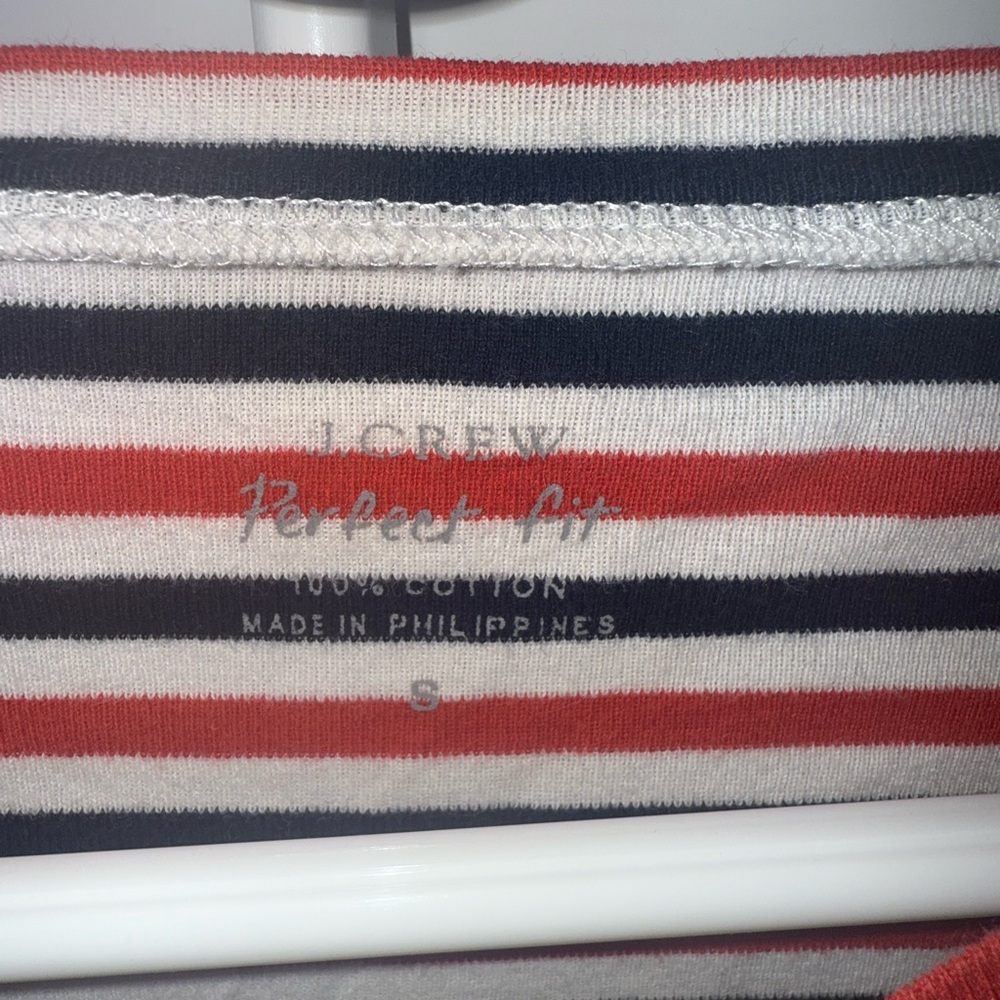 Vintage J. Crew Multicolor Striped Long Sleeve Tee - Picture 3 of 4